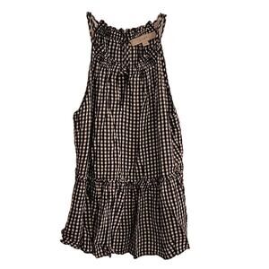 Loft Black/White Checkered Sleeveless Top. Small